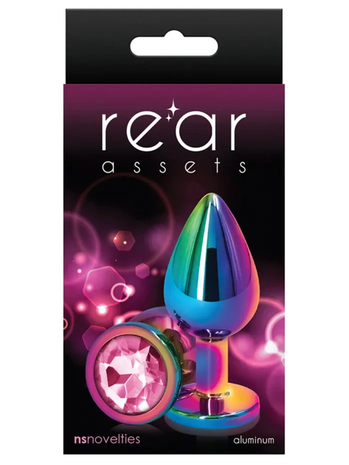 Anal | NS Novelties Rear Assets Multicolour Metal Butt Plug Circle Gem Pink Medium