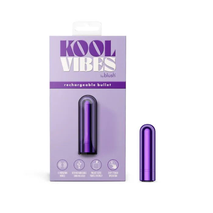 Blush Novelties Female Sex Toys Kool Vibes Rechargeable Mini Bullet Grape
