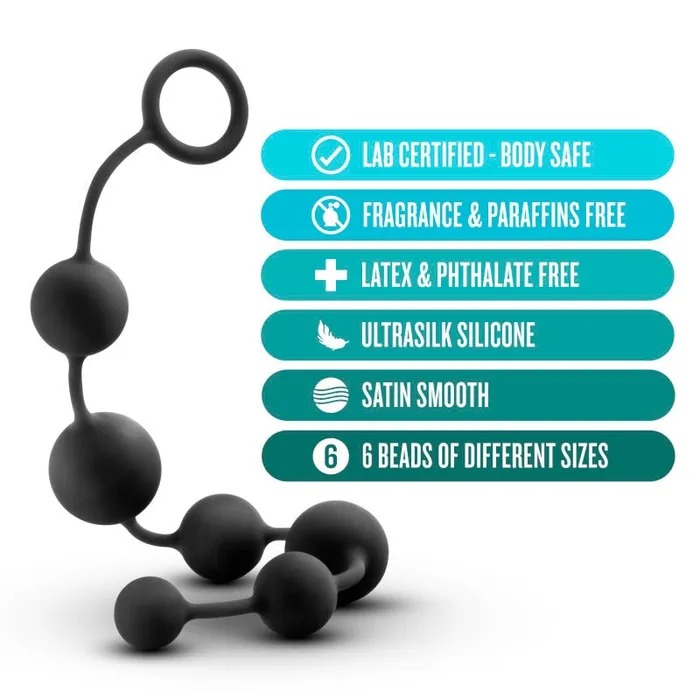 Blush Novelties Male Sex Toys | Anal Adventures Platinum Silicone Large Anal Beads - Black 40 cm Large Anal Beads Blush Novelties Male Sex Toys | Anal Adventures Platinum Silicone Large Anal Beads - Black 40 cm Large Anal Beads