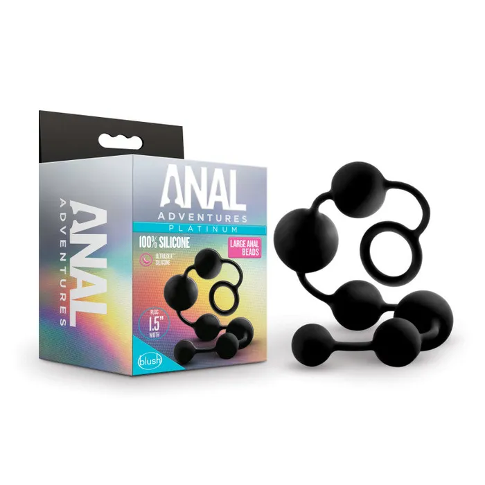 Blush Novelties Male Sex Toys | Anal Adventures Platinum Silicone Large Anal Beads - Black 40 cm Large Anal Beads Blush Novelties Male Sex Toys | Anal Adventures Platinum Silicone Large Anal Beads - Black 40 cm Large Anal Beads