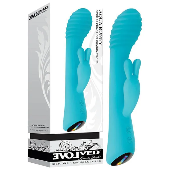 Evolved Aqua Bunny 84 G Spot Rabbit Vibrator Flexible Rechargeable Sex Toy Evolved Female Sex Toys