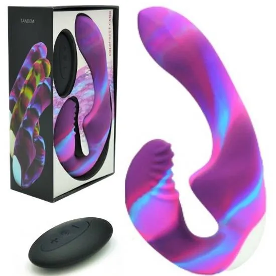 Female Sex Toys AAPD COLOURFUL CAMO TANDEM REMOTE CONTROL STRAPLESS STRAPON Female Sex Toys AAPD COLOURFUL CAMO TANDEM REMOTE CONTROL STRAPLESS STRAPON
