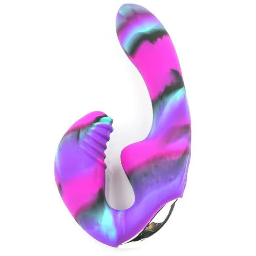 Female Sex Toys | AAPD COLOURFUL CAMO TANDEM REMOTE CONTROL STRAPLESS STRAPON