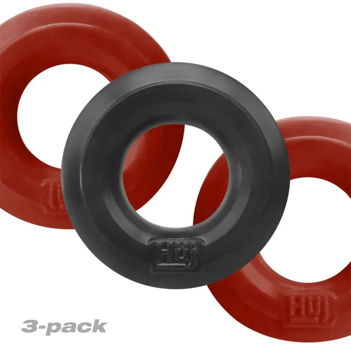Hunkyjunk Male Sex Toys | Hunky Junk 3x Cockings Penis Cock Ring HunkyJunk by OxBalls Red-Tar