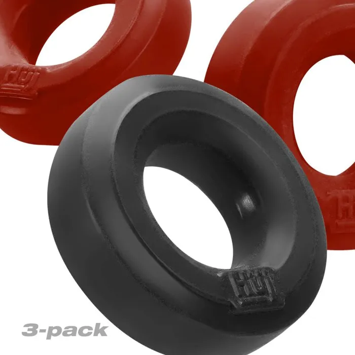 Hunkyjunk Male Sex Toys | Hunky Junk 3x Cockings Penis Cock Ring HunkyJunk by OxBalls Red-Tar