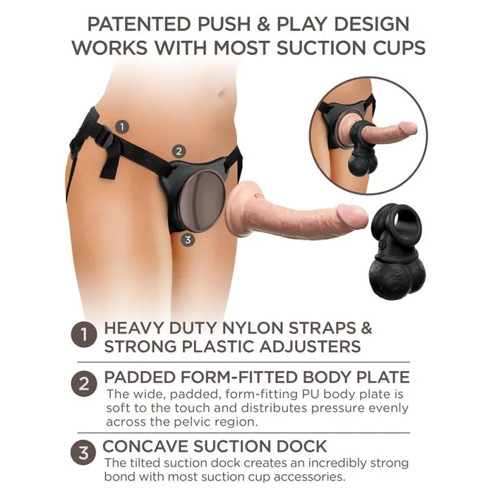 King Cock Elite Ultimate Vibrating Silicone Body Dock Kit - Body Dock Strap-On Harness with 17.8 cm | Pipedream Female Sex Toys