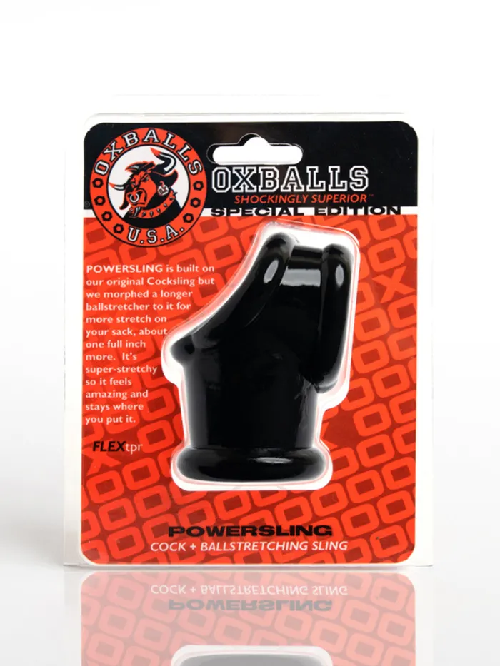 Oxballs Oxballs Powerballs Cocksling And Ballstretcher - Black | Anal