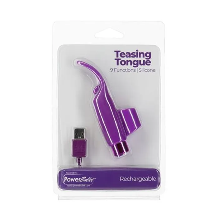 PowerBullet Female Sex Toys | Power Bullet Teasing Tongue  w Rechargeable Bullet Purple