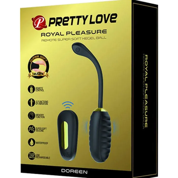 Pretty Love Vibrators Pretty Love Doreen Remote Control Vibrating Love Egg Black and Gold