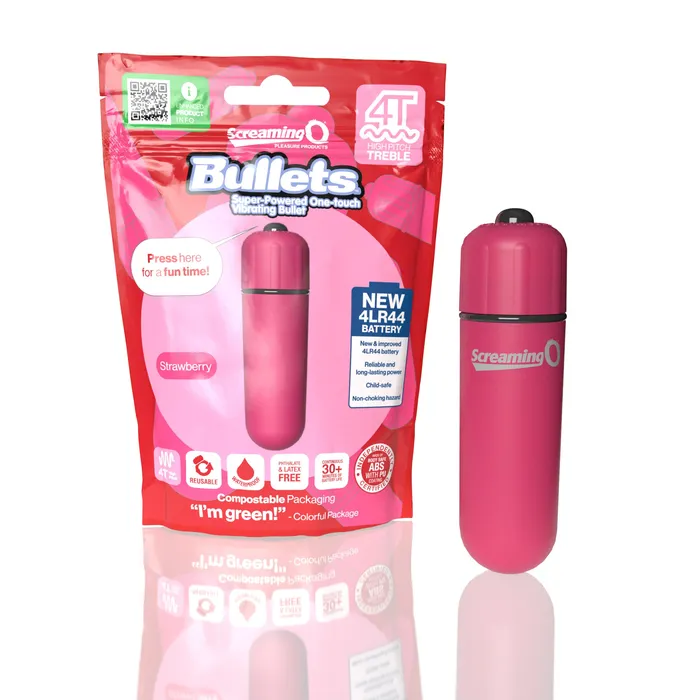 Screaming O SCREAMING O 4T BULLET HIGH PITCH STRAWBERRY Female Sex Toys