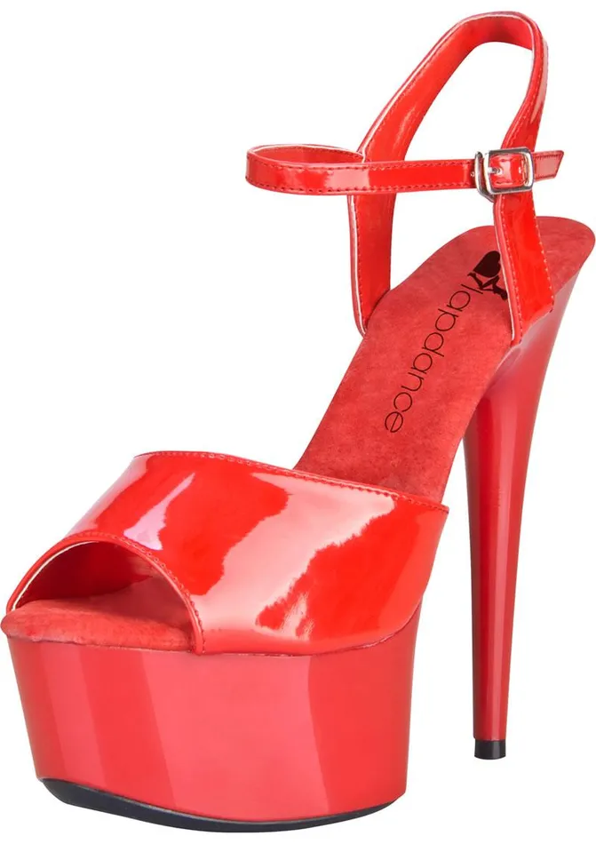 6in. Red Platform Sandal with Strap | Lapdance Lingerie Female Sex Toys