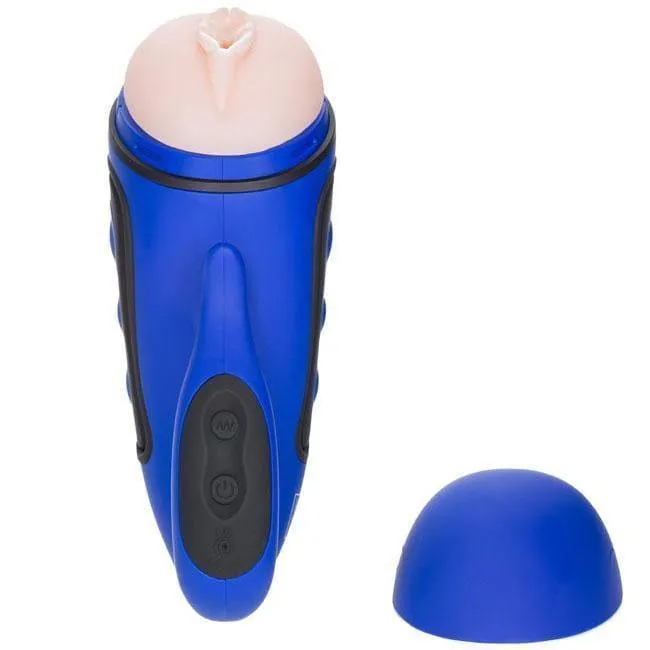 Male Sex Toys | California Exotic Apollo Alpha Stroker 2 Rechargeable Blue Masturbator