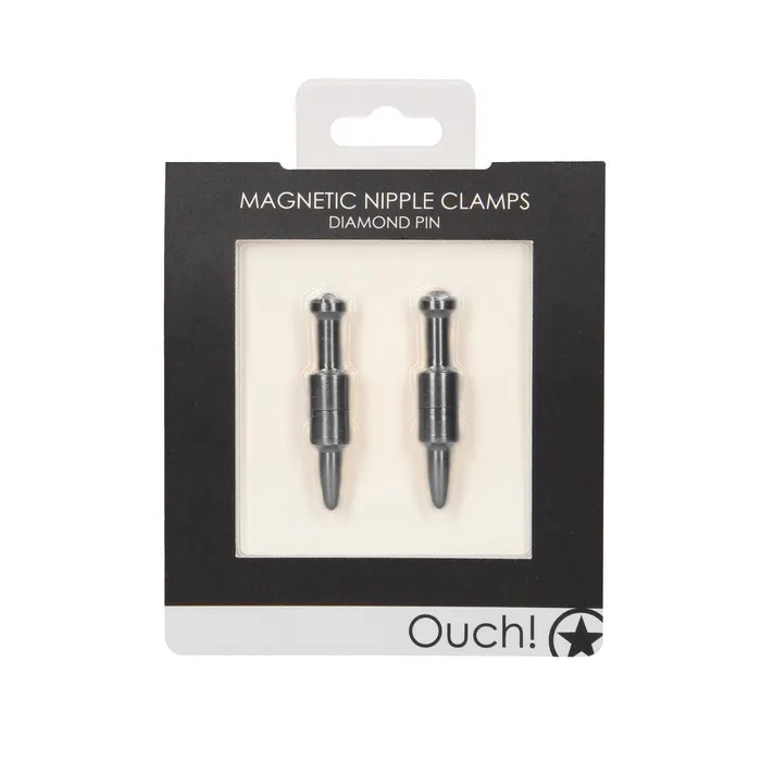 Shots Toys Couples | Ouch Magnetic Nipple Clamps Diamond Pin Grey