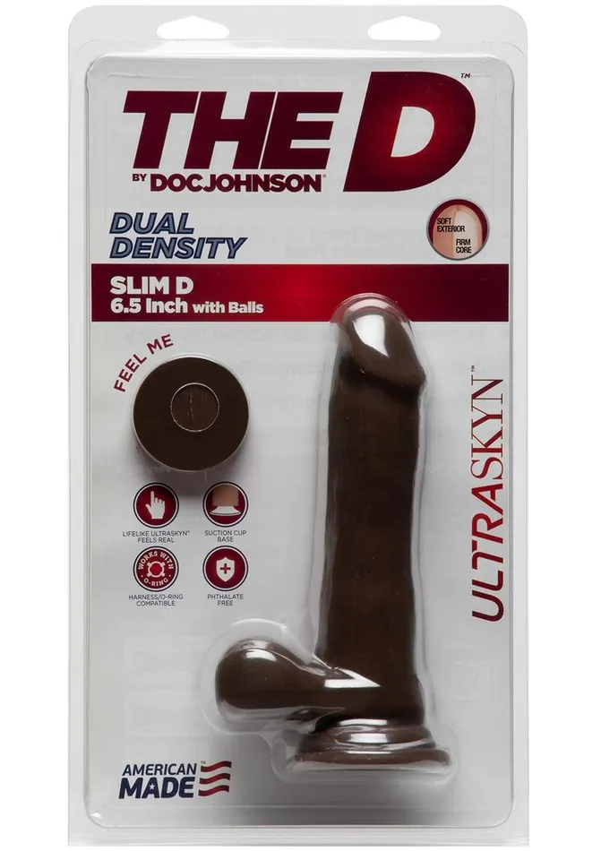 The D Female Sex Toys | The D Slim D Ultraskyn Dildo with Balls