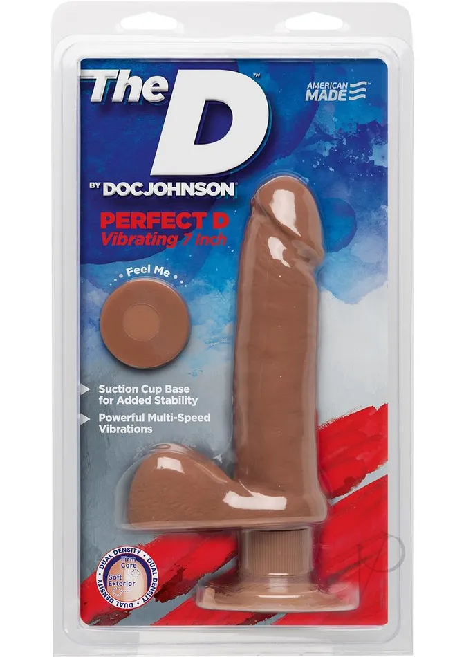 The Perfect D Vibrating 7 Caramel Doc Johnson Enterprises Female Sex Toys