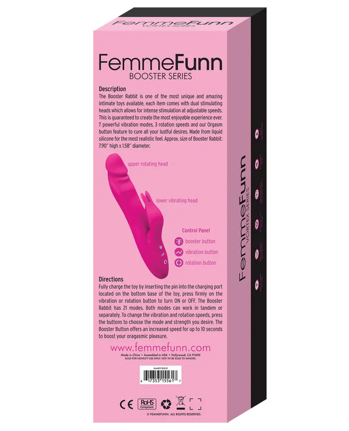 Vibrators | Femme Funn Booster Rabbit - Pink - Femme Funn Vibrators | Femme Funn Booster Rabbit - Pink - Femme Funn